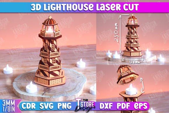 Download 3D Lighthouse Laser Cut | Tower Model - Light Collection