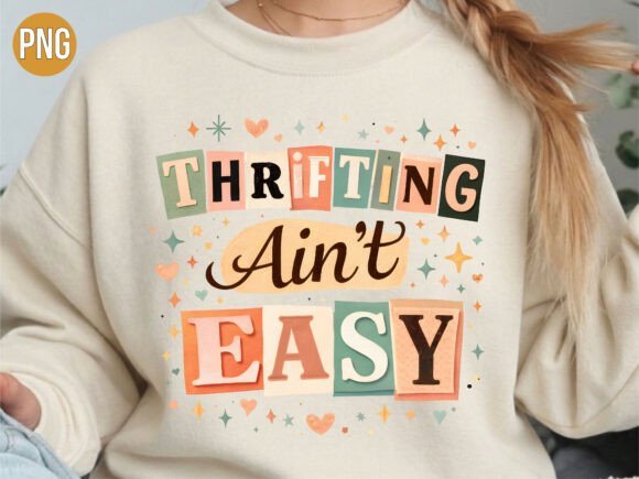 Download Thrifting Aint Easy Retro Ransom PNG - Retro Collection