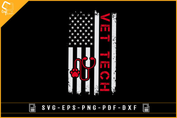 Download Vet Tech with USA Flag Veterinary Design - Premium Resources