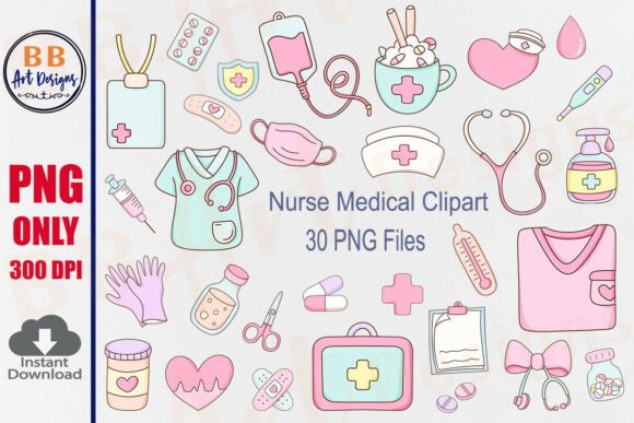 Download Retro Medical Nurse Clipart PNG Hospital - Retro Collection