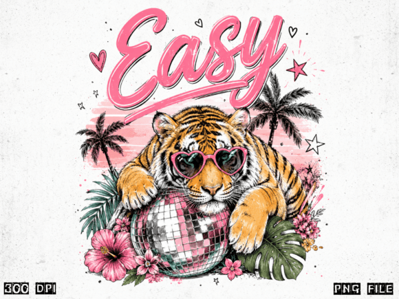 Download Easy Tiger Retro Summer PNG | Pink Disco - Retro Collection