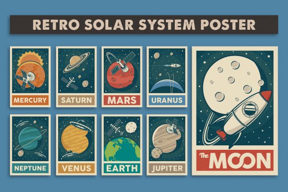 Download Retro Solar System Poster - Retro Collection