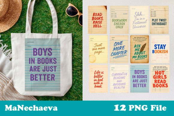 Download Funny Quote Retro Library Book Card PNG - Retro Collection