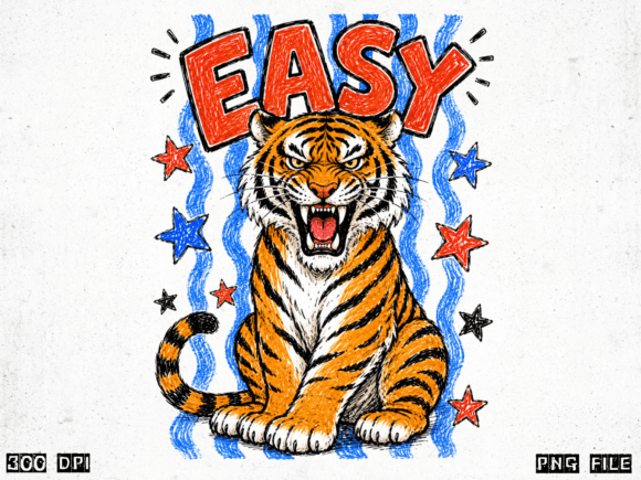 Download Easy Tiger Retro Tiger PNG - Retro Collection