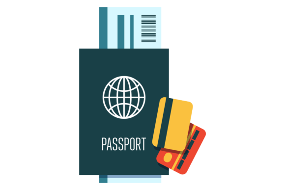 Download Passport and Flight Tickets. Plane Trip - Light Collection