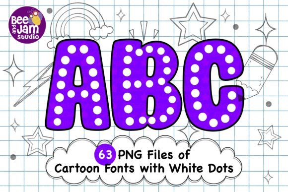 Download Cartoon Retro with White Dots Fonts, PNG - Retro Collection