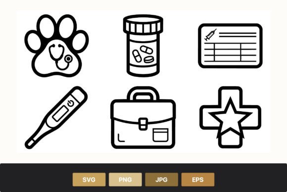 Download Veterinary Medicine Black and White Icon - Premium Bundle